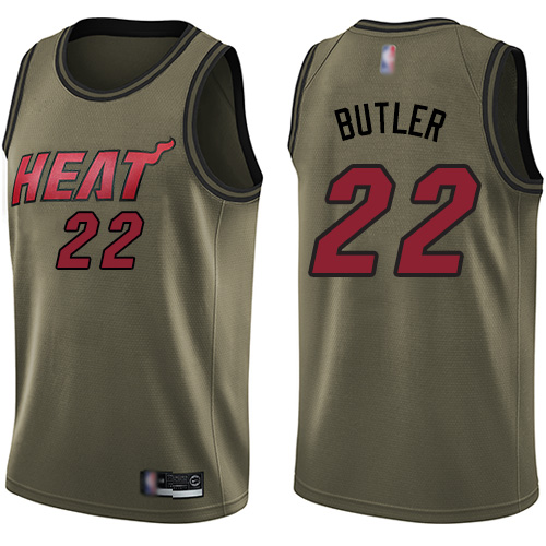 Miami Heat #22 Jimmy Butler Green Salute to Service Youth Swingman Jersey Youth