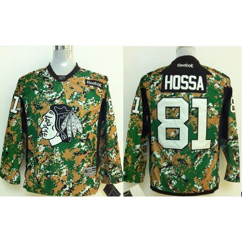 Chicago Blackhawks #81 Marian Hossa Camo Veterans Day Practice Stitched Youth Jersey Youth