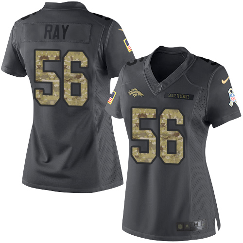Denver Broncos #56 Shane Ray Black Women's Stitched Limited 2016 Salute to Service Jersey Womens