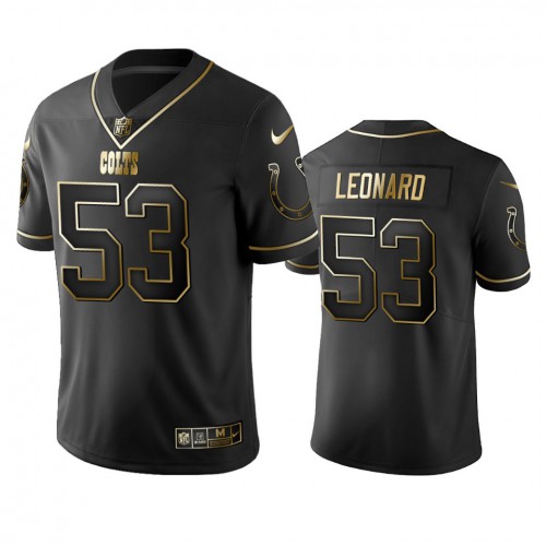 Indianapolis Colts #53 Darius Leonard Men's Stitched Vapor Untouchable Limited Black Golden Jersey Men's