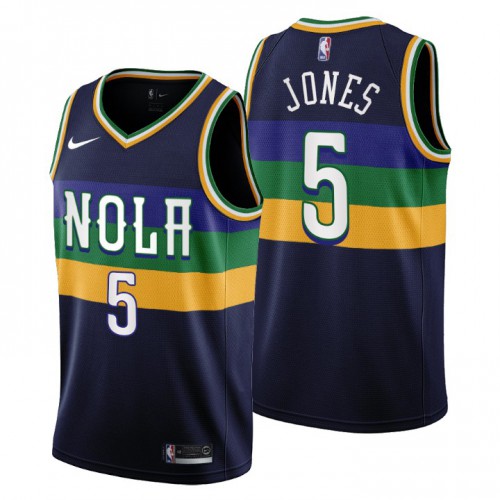 New Orleans Pelicans #5 Herbert Jones Mens 2022-23 City Edition Jersey - Cherry Blossom Navy Mens