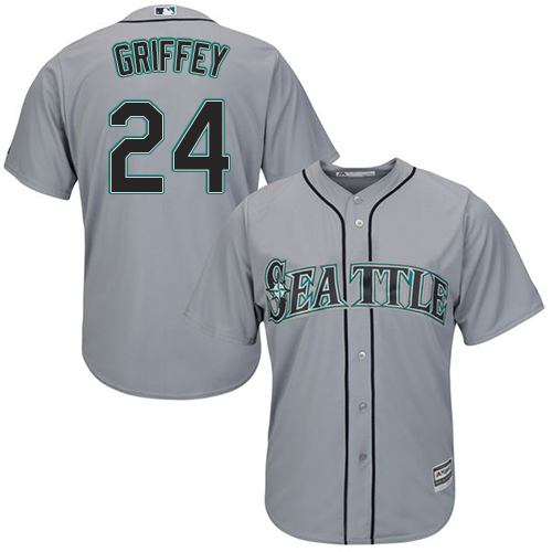 Seattle Mariners #24 Ken Griffey Grey Road Women's Stitched Jersey Womens
