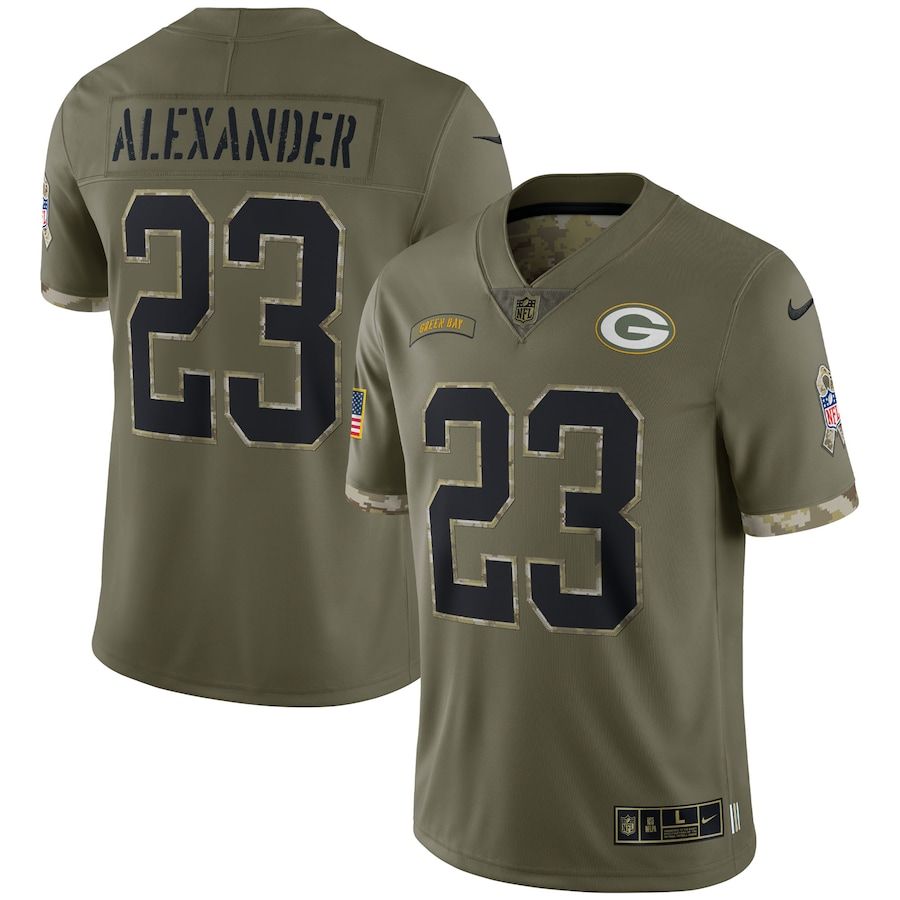 Green Bay Packers #23 Jaire Alexander Men's 2022 Salute To Service Limited Jersey - Olive