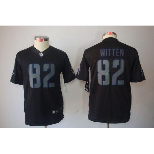 Dallas Cowboys #82 Jason Witten Black Impact Youth Stitched Limited Jersey Youth