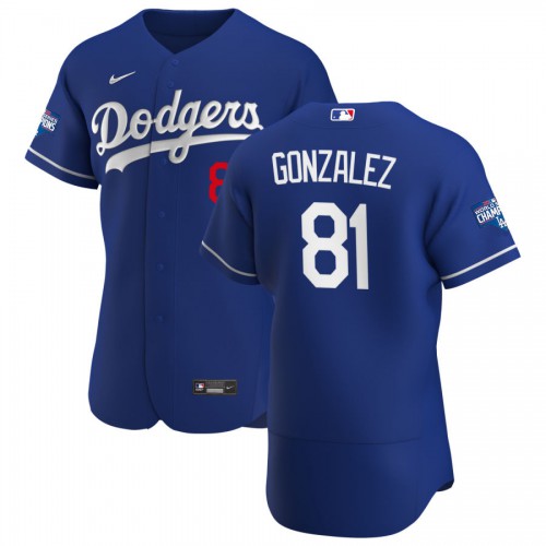 Los Angeles Los Angeles Dodgers #81 Victor Gonzalez Men's Royal Alternate 2020 World Series Champions Authentic Player Jersey Men's