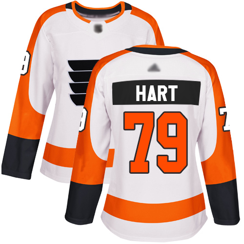 Adidas Philadelphia Flyers #79 Carter Hart White Road Authentic Women's Stitched Jersey Womens