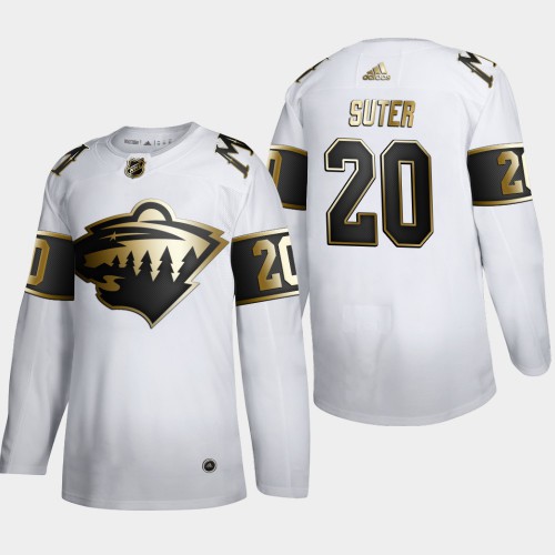 Minnesota Minnesota Wild #20 Ryan Suter Men's Adidas White Golden Edition Limited Stitched Jersey Men's