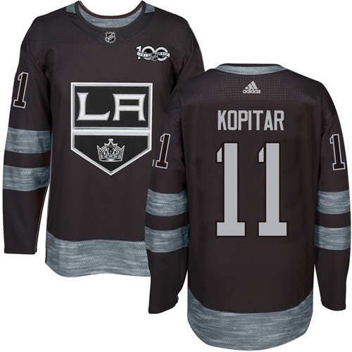 Adidas Los Angeles Kings #11 Anze Kopitar Black 1917-2017 100th Anniversary Stitched Jersey Men's