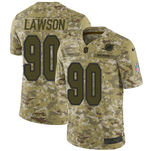 Miami Dolphins #90 Shaq Lawson Camo Men's Stitched Limited 2018 Salute To Service Jersey Men's