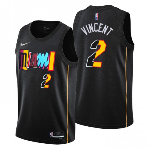 Miami Miami Heat #2 Gabe Vincent Mens Black 2021/22 Swingman Jersey - City Edition Mens