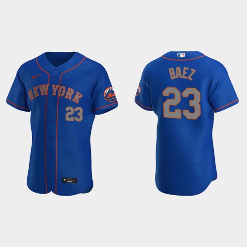 New York New York Mets #23 Javier Baez Men's Royal Authentic Jersey Men's