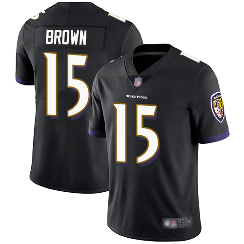 Baltimore Ravens #15 Marquise Brown Black Alternate Youth Stitched Vapor Untouchable Limited Jersey Youth