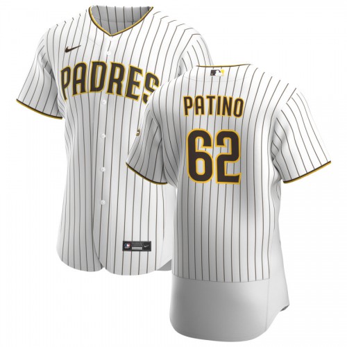 San Diego San Diego Padres #62 Luis Patino Men's White Brown Home 2020 Authentic Player Jersey Men's