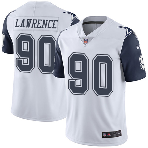 Cowboys #90 Demarcus Lawrence White Youth Stitched Limited Rush Jersey