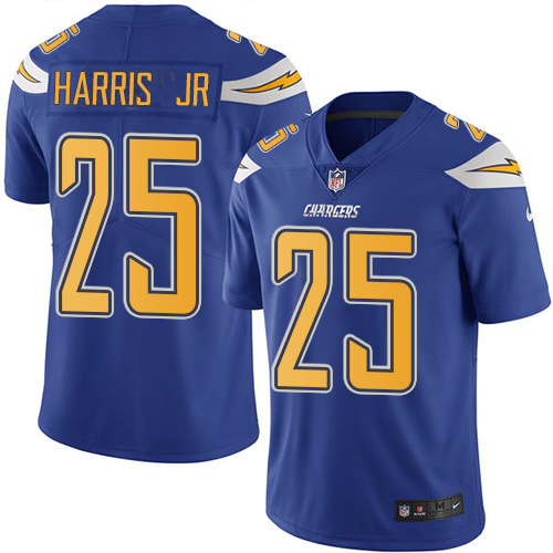 Los Angeles Chargers #25 Chris Harris Jr Electric Blue Men's Stitched Limited Rush Jersey Men's