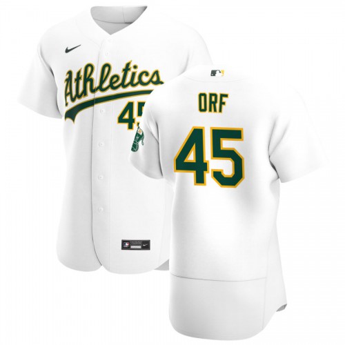Oakland Oakland Athletics #45 Nate Orf Men's White Home 2020 Authentic Player Jersey Men's