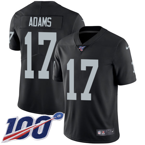 Youth Raiders #17 Davante Adams Black Team Color Stitched 100th Season Vapor Untouchable Limited Jersey