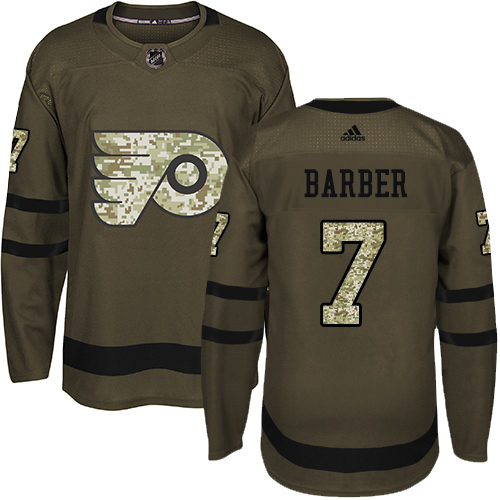 Adidas Philadelphia Flyers #7 Bill Barber Green Salute to Service Stitched Youth Jersey Youth