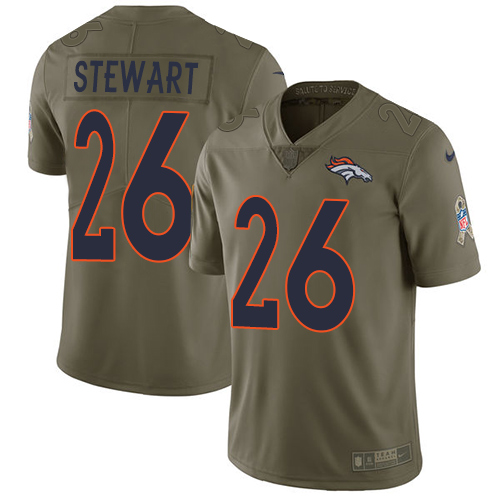Denver Broncos #26 Darian Stewart Olive Youth Stitched Limited 2017 Salute to Service Jersey Youth