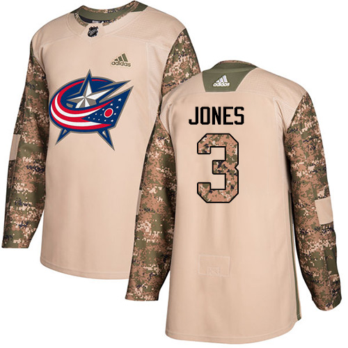 Adidas Columbus Blue Jackets #3 Seth Jones Camo Authentic 2017 Veterans Day Stitched Jersey Men's