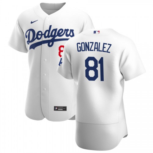 Los Angeles Los Angeles Dodgers #81 Victor Gonzalez Men's White Home 2020 Authentic Player Jersey Men's