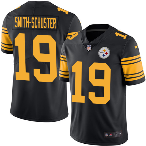 Pittsburgh Steelers #19 JuJu Smith-Schuster Black Men's Stitched Limited Rush Jersey Men's