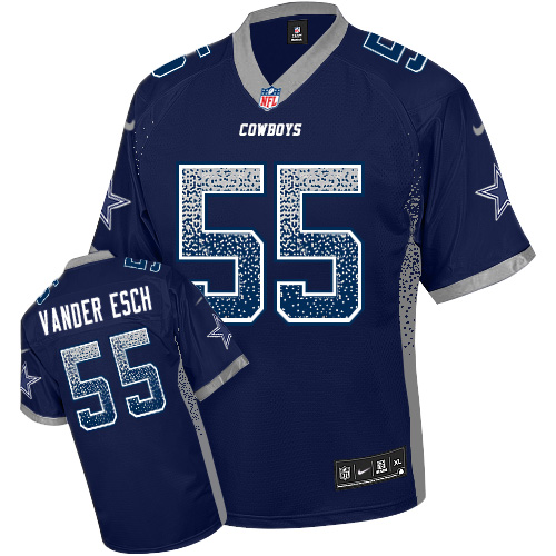 Cowboys #55 Leighton Vander Esch Navy Blue Team Color Men's Stitched Elite Drift Fashion Jersey