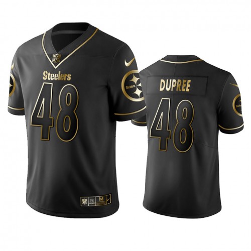 Pittsburgh Steelers #48 Bud Dupree Black Golden Limited Edition Stitched Jersey Men's