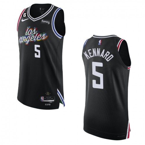 Los Angeles Los Angeles Clippers #5 Luke Kennard Black 2022-23 Authentic Jersey - City Edition Mens