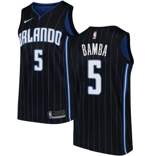 Orlando Magic #5 Mohamed Bamba Black Swingman Statement Edition Jersey Mens