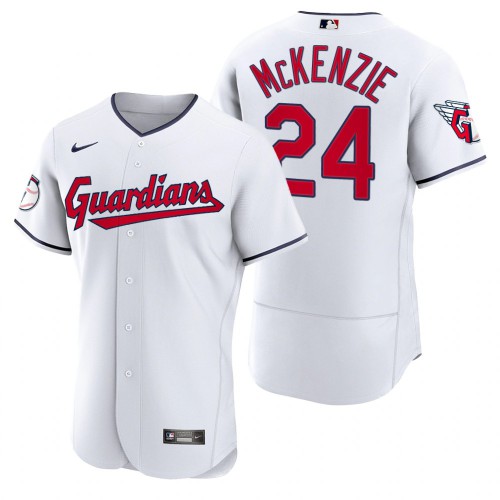 Cleveland Guardians #24 Triston Mckenzie White Men's 2022 Authentic Home Jersey Men's