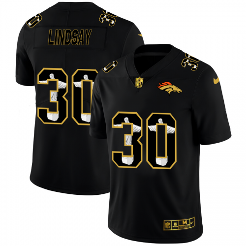 Denver Denver Broncos #30 Phillip Lindsay Men's Carbon Black Vapor Cristo Redentor Limited Jersey Men's
