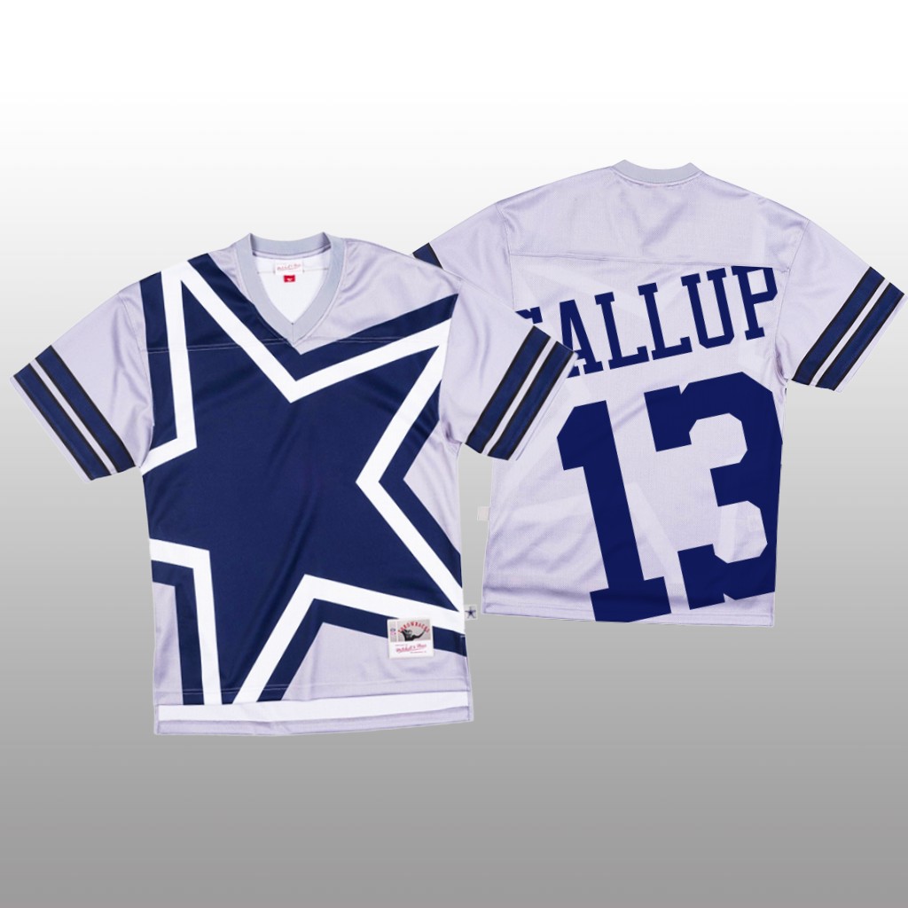 Dallas Cowboys #13 Michael Gallup White Men's Mitchell & Nell Big Face Fashion Limited Jersey