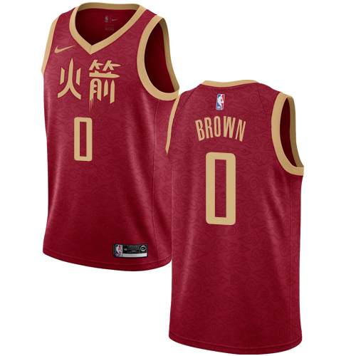 Houston Rockets #0 Sterling Brown Red Swingman City Edition 2018/19 Jersey Mens