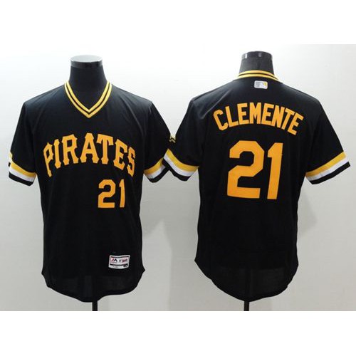 Pittsburgh Pirates #21 Roberto Clemente Black Flexbase Authentic Collection Cooperstown Stitched Jersey Men's