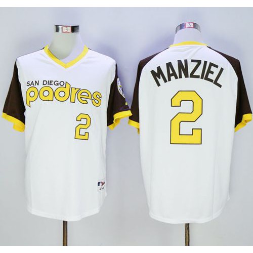 San Diego Padres #2 Johnny Manziel White 1978 Turn Back The Clock Stitched Jersey Men's