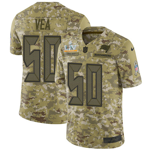 Tampa Bay Buccaneers #50 Vita Vea Camo Youth Super Bowl LV Bound Stitched Limited 2018 Salute To Service Jersey Youth