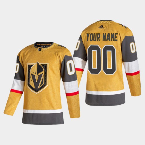 Vegas Golden Knights Custom Men's Adidas 2020-21 Authentic Player Alternate Stitched Jersey Gold