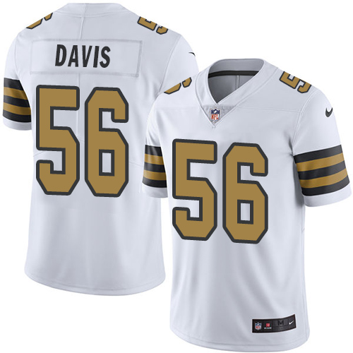 New Orleans Saints #56 DeMario Davis White Youth Stitched Limited Rush Jersey Youth
