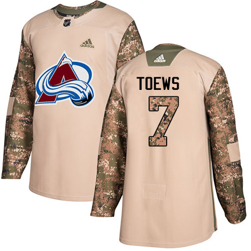 Adidas Colorado Avalanche #7 Devon Toews Camo Youth Authentic 2017 Veterans Day Stitched Jersey Youth