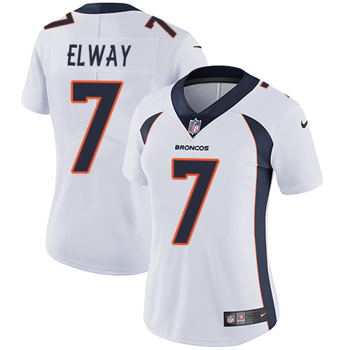 Broncos #7 John Elway White Women's Stitched Vapor Untouchable Limited Jersey