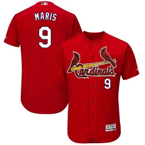 St.Louis Cardinals #9 Roger Maris Red Flexbase Authentic Collection Stitched Jersey Men's