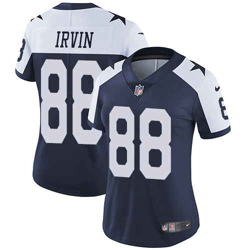 Cowboys #88 Michael Irvin Navy Blue Thanksgiving Women's Stitched Vapor Untouchable Limited Throwback Jersey