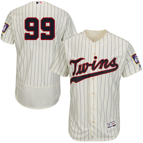 Minnesota Twins #99 Logan Morrison Cream Strip Flexbase Authentic Collection Stitched Jersey Men's