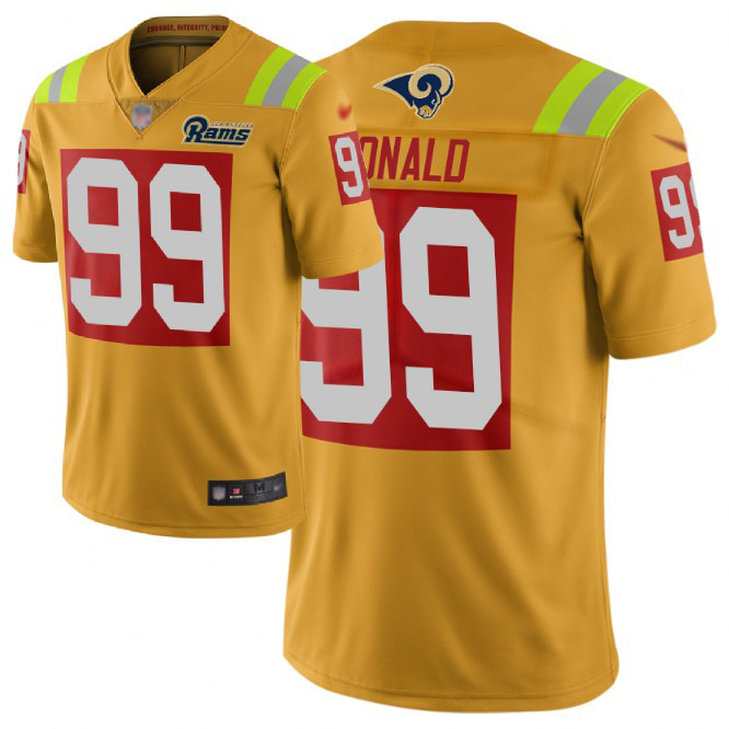 Rams #99 Aaron Donald Gold Men's Stitched Limited City Edition Jersey