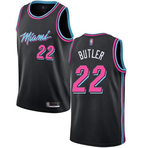 Miami Heat #22 Jimmy Butler Black Womens Swingman City Edition 2018/19 Jersey Womens