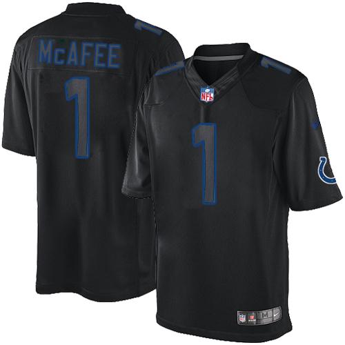 Indianapolis Colts #1 Pat McAfee Black Men's Stitched Impact Limited Jersey Men's