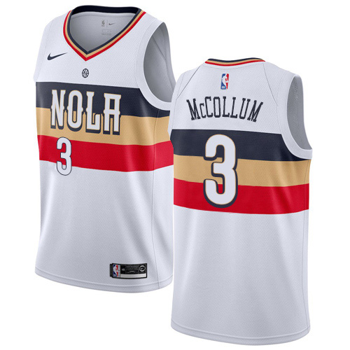 New Orleans Pelicans #3 C.J. McCollum White Youth Swingman Earned Edition Jersey Youth