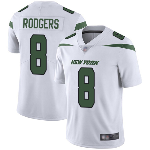 Jets #8 Aaron Rodgers White Men's Stitched Vapor Untouchable Limited Jersey