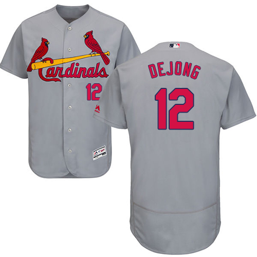 St.Louis Cardinals #12 Paul DeJong Grey Flexbase Authentic Collection Stitched Jersey Men's